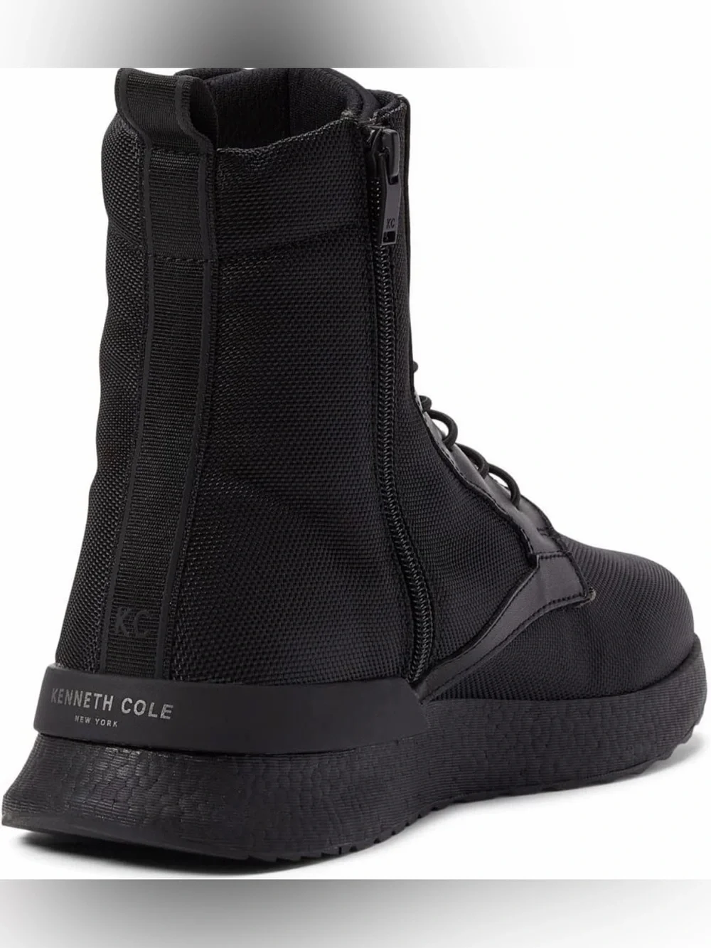 NWOT Men Kenneth Cole Black Tactical Lace-Up Boots